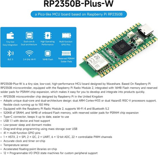 Ontwikkelbord met Dual-Core Microcontroller, Ondersteunt Wi-Fi en ...