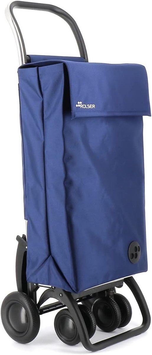 Stevige boodschappentrolley met 4 wielen en 44 liter inhoud