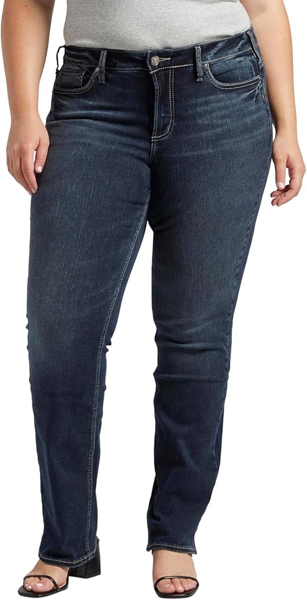 Dames Jeans Slim Bootcut Gemiddelde Taille Plus Size