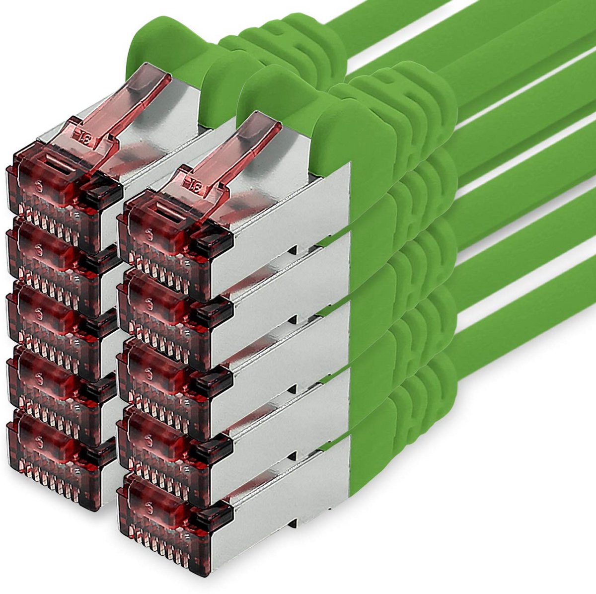 10x Cat6 Netwerkkabel Groen 5 Meter SFTP Patchkabel voor Gigabit Snelheid