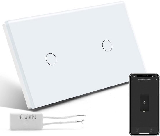Touchdimmer en WiFi Wandschakelaar Met Glazen Paneel Wit | bol