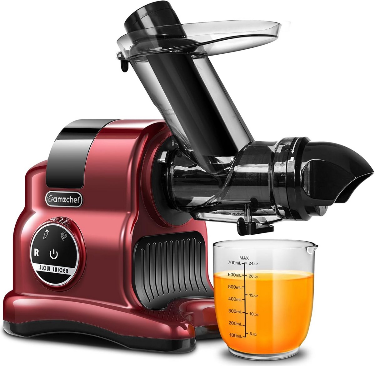 Slowjuicer met Brede Vulopening (80mm) - Krachtig 150W Met 2 Snelheden & Anti-Druppel