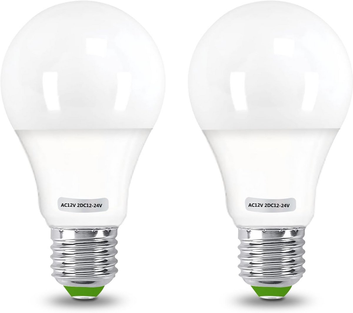 E27 LED Lampen 7W Koudwit Niet-Dimbaar 12V/24V Laagspanning 60W Equivalent 2 Stuks