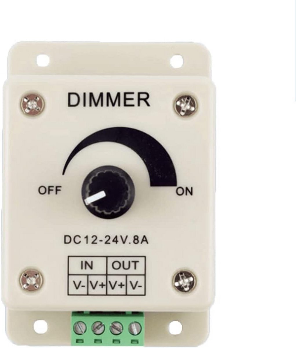 Dimmer Controller voor LED Strips - 12V-24V DC, 8A - Instelbaar Lichtvermogen