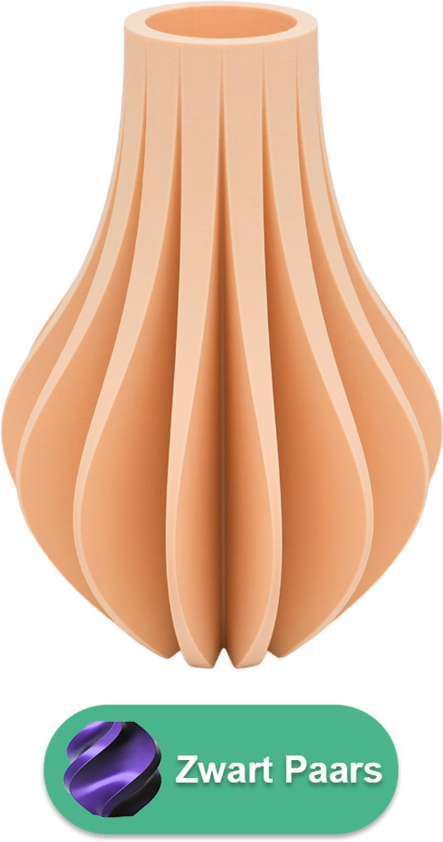 Lovora Aventa design vaas – Decoratieve vaas - Zwart / Paars - 3d geprinte vaas – geschikt voor droogbloemen - 20CM