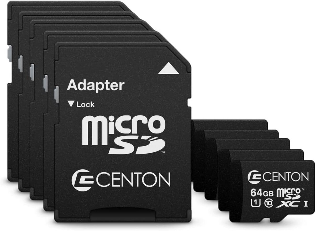 Microsdxc Kaart 64GB Set van 5 met Adapter - Hoge Snelheid Opslag