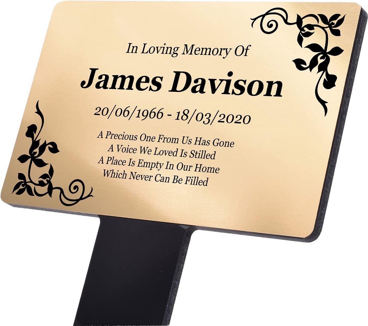 Gepersonaliseerd Grafmonument Herdenkingsbord - Zilver Zwart Acryl, Weerbestendig