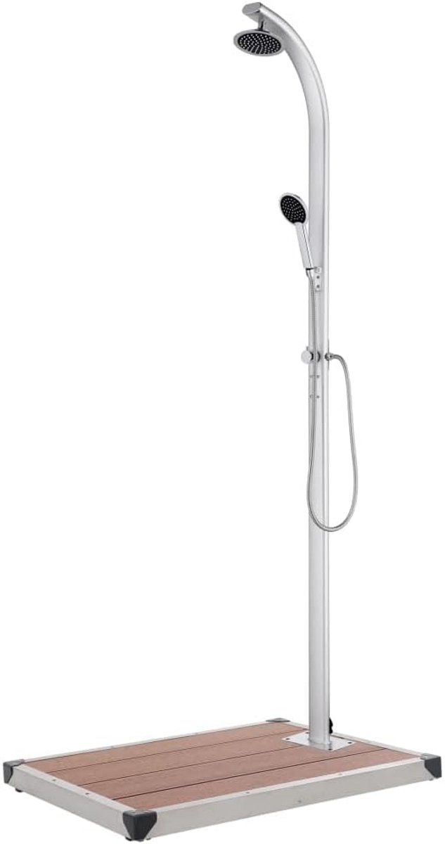 Hoge Buitendouche met Hoofd- en Handdouche 220 cm