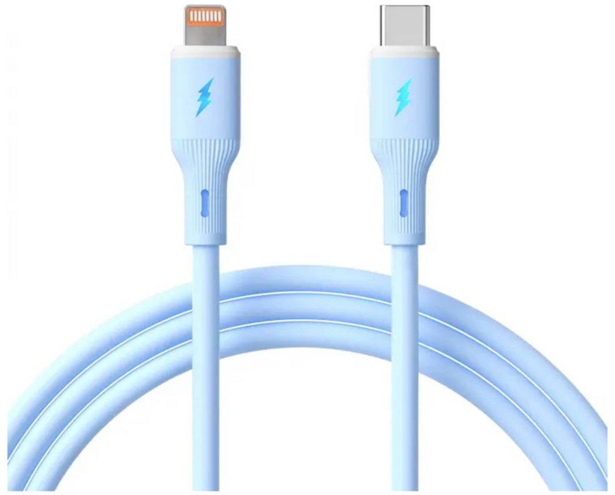 Akyga AK-USB-72 USB-kabel USB-C stekker, Apple Lightning stekker 1 m Blauw
