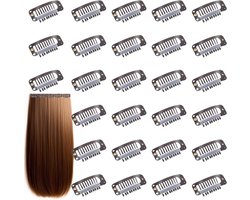 30 stuks haarverlengingsclips, kam snap pruikclip 32 mm 9 tanden bruin - accessoires gereedschap vrouwen - DIY haarverlengingairobi.
