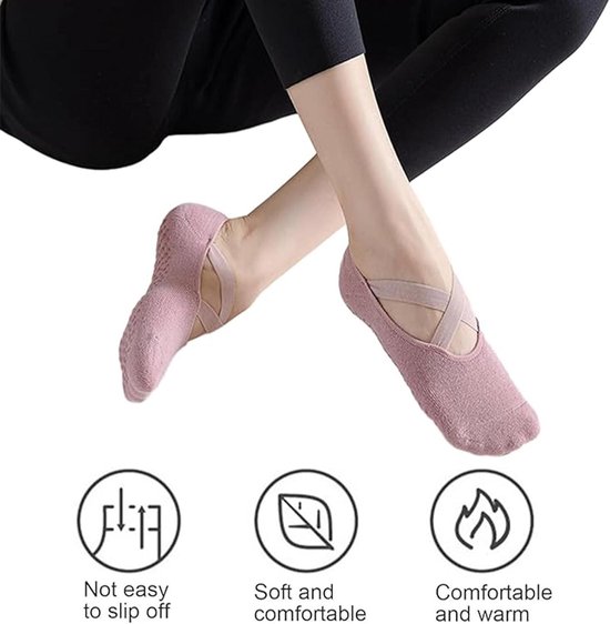 3-Pack Pilates Sokken voor Vrouwen - Antislip Yoga Grip - One Size - Ademend en Comfortabel - Ideaal voor Fitness en Pilates Reformer — afbeelding 4