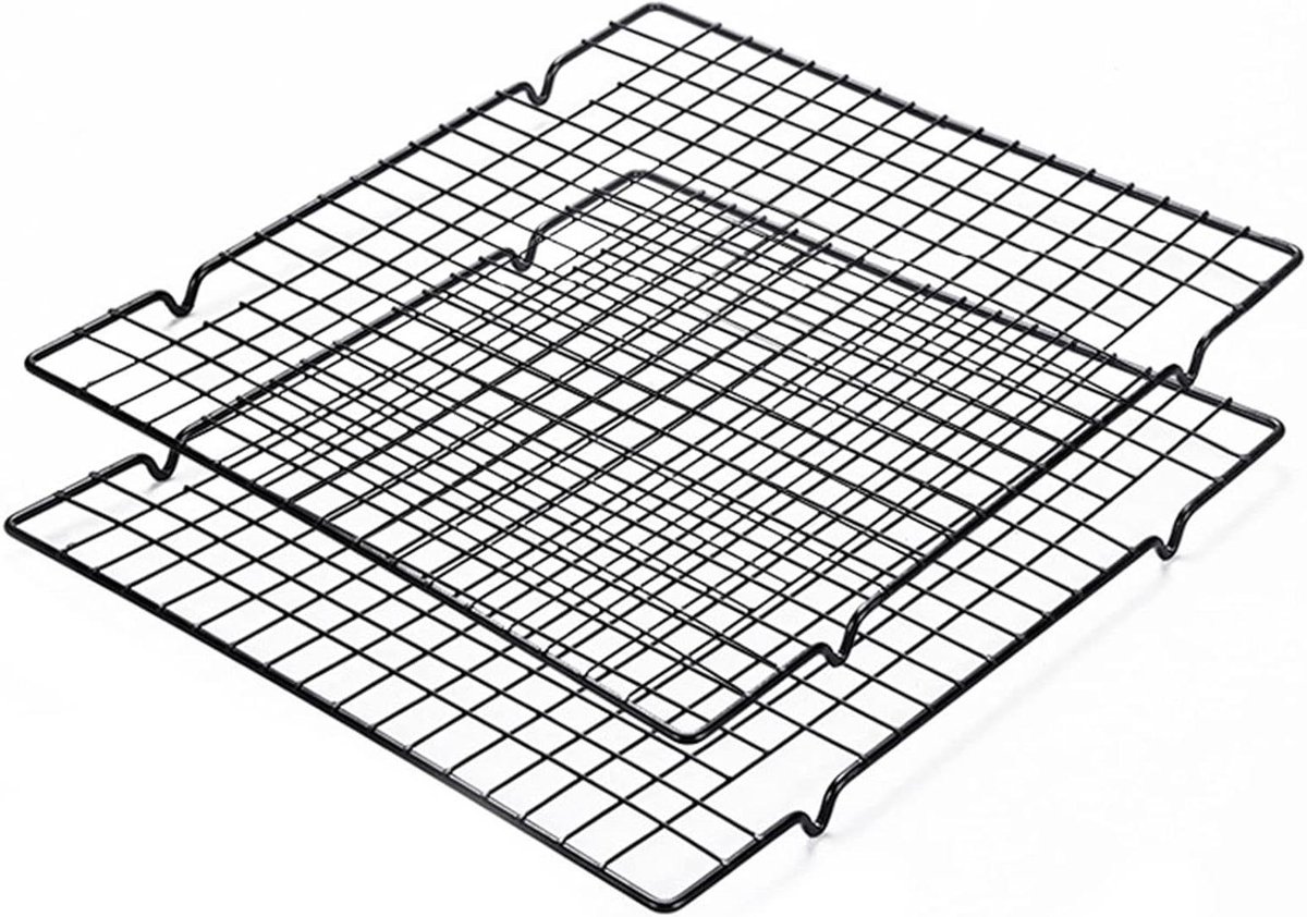 Rechthoekige 2-delige Bakdraad Rack Set voor Bakken, Grillen en Koelen
