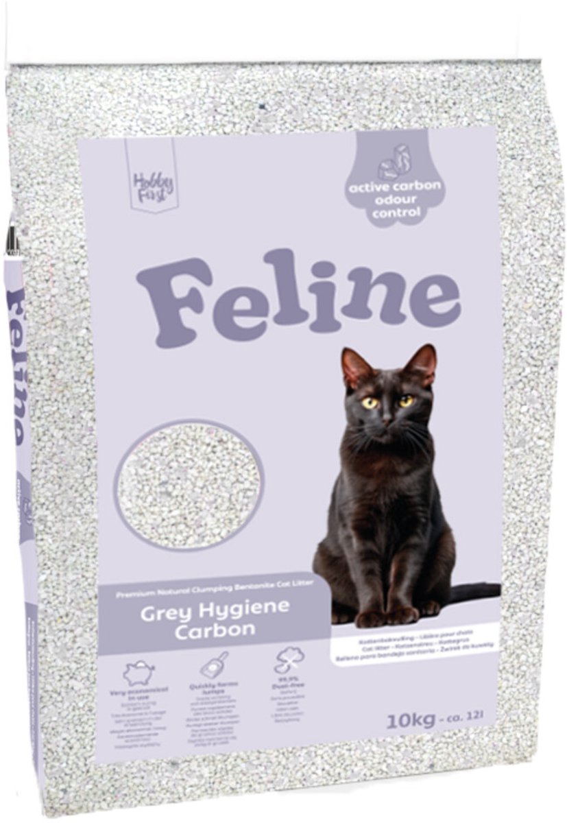HobbyFirst Feline Kattenbakvulling Feline Grey Hygiene Carbon - 12 liter