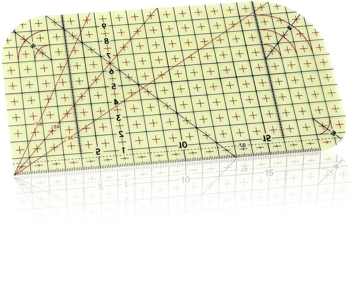 Strijkliniaal hittebestendig 20x10 cm - universeel - patchwork - naaien - knutselen - meten