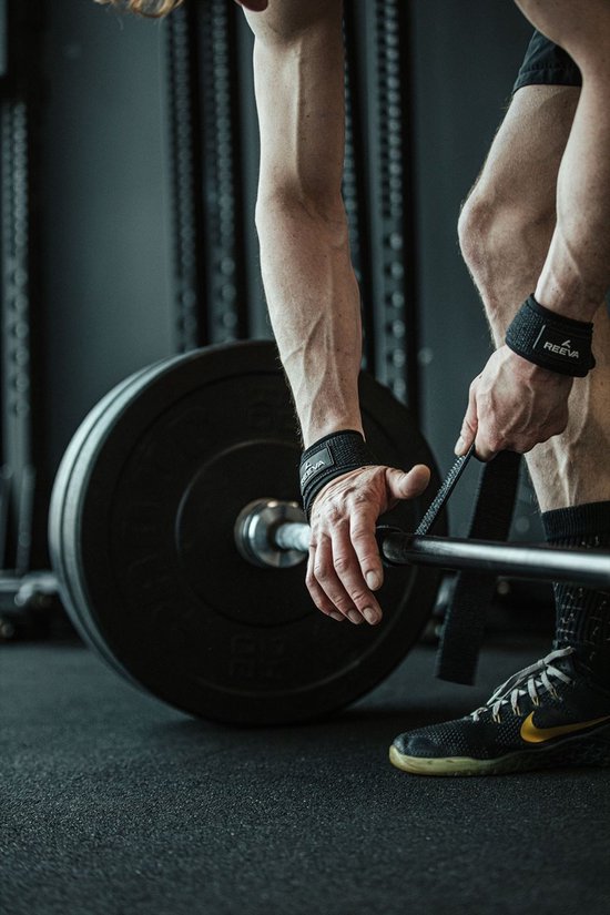 Reeva Lifting Straps - Zwarte Lifting Straps met padding - Wrist Wraps - Lifting grips - Verkocht per paar - Fitness Straps geschikt voor mannen en vrouwen