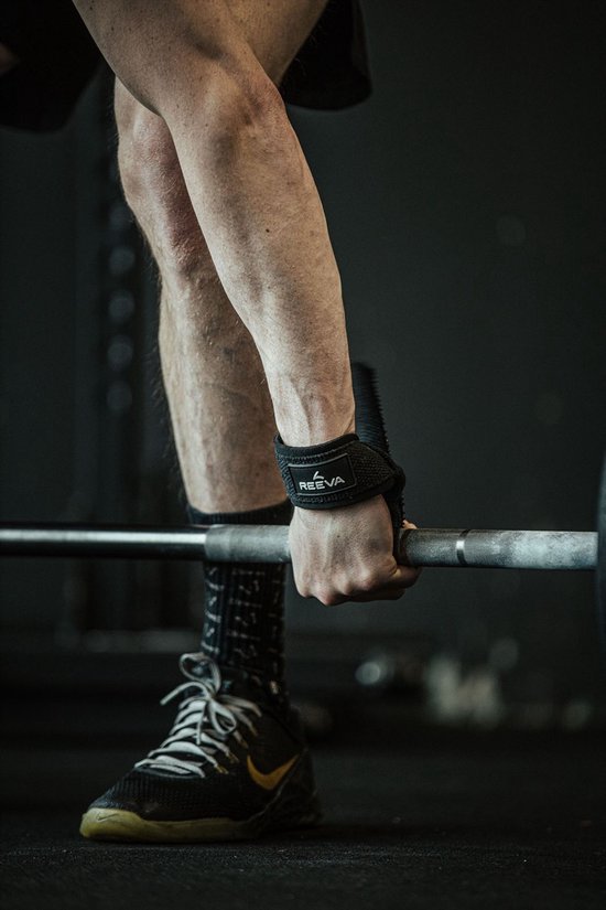 Reeva Lifting Straps - Zwarte Lifting Straps met padding - Wrist Wraps - Lifting grips - Verkocht per paar - Fitness Straps geschikt voor mannen en vrouwen