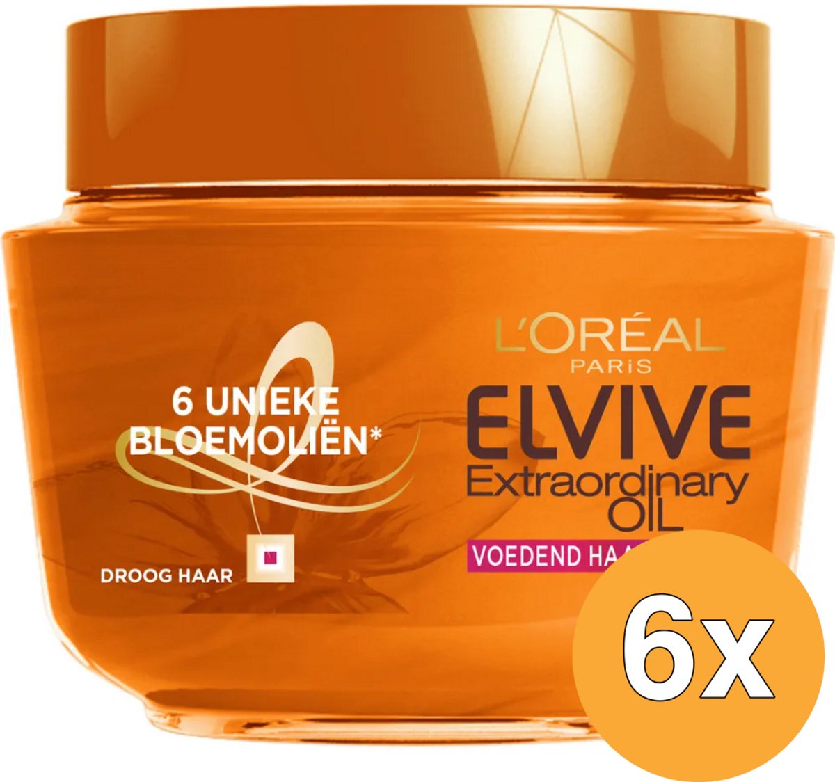 Bol.com L'Oréal Paris Elvive Extraordinary Oil - Haarmasker - 6 x 300ml aanbieding