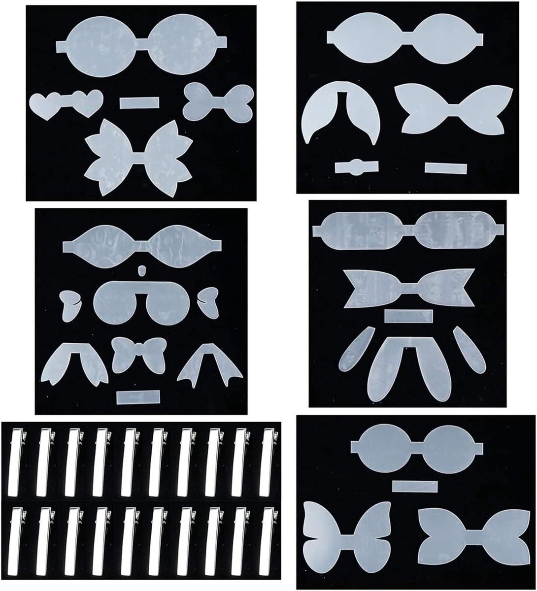 Metaal Antislip Haarspelden - Set van 5 - Zilver - Leren Strikken Sjablonen - 20 Haarspeldjes