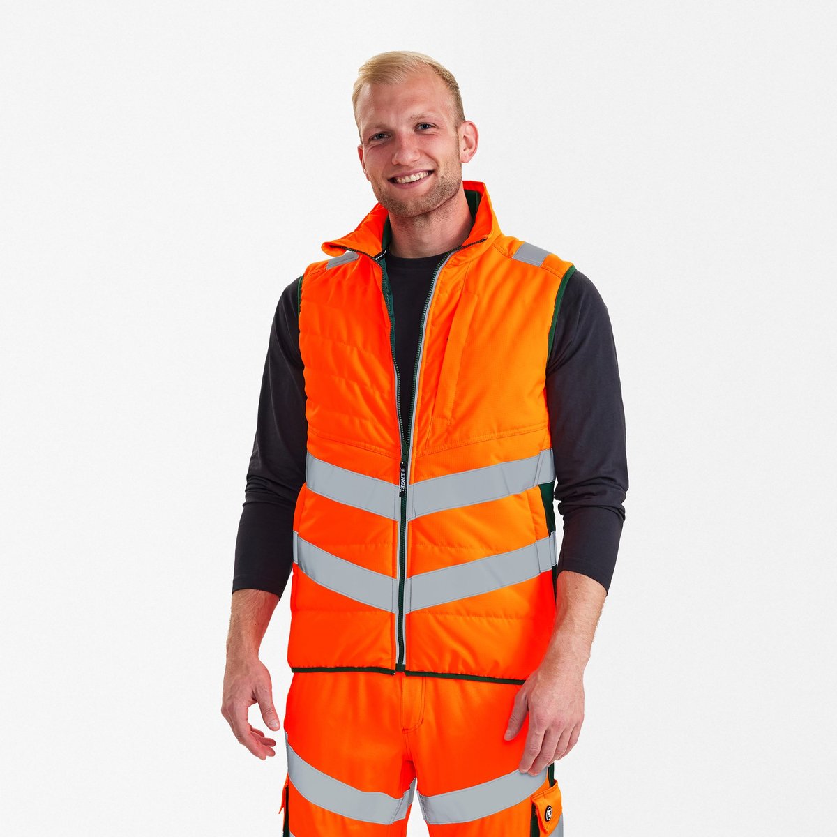 Engel Safety gewatteerd bodywarmer 5159-158 - Hi-vis Orange / Green - 3XL
