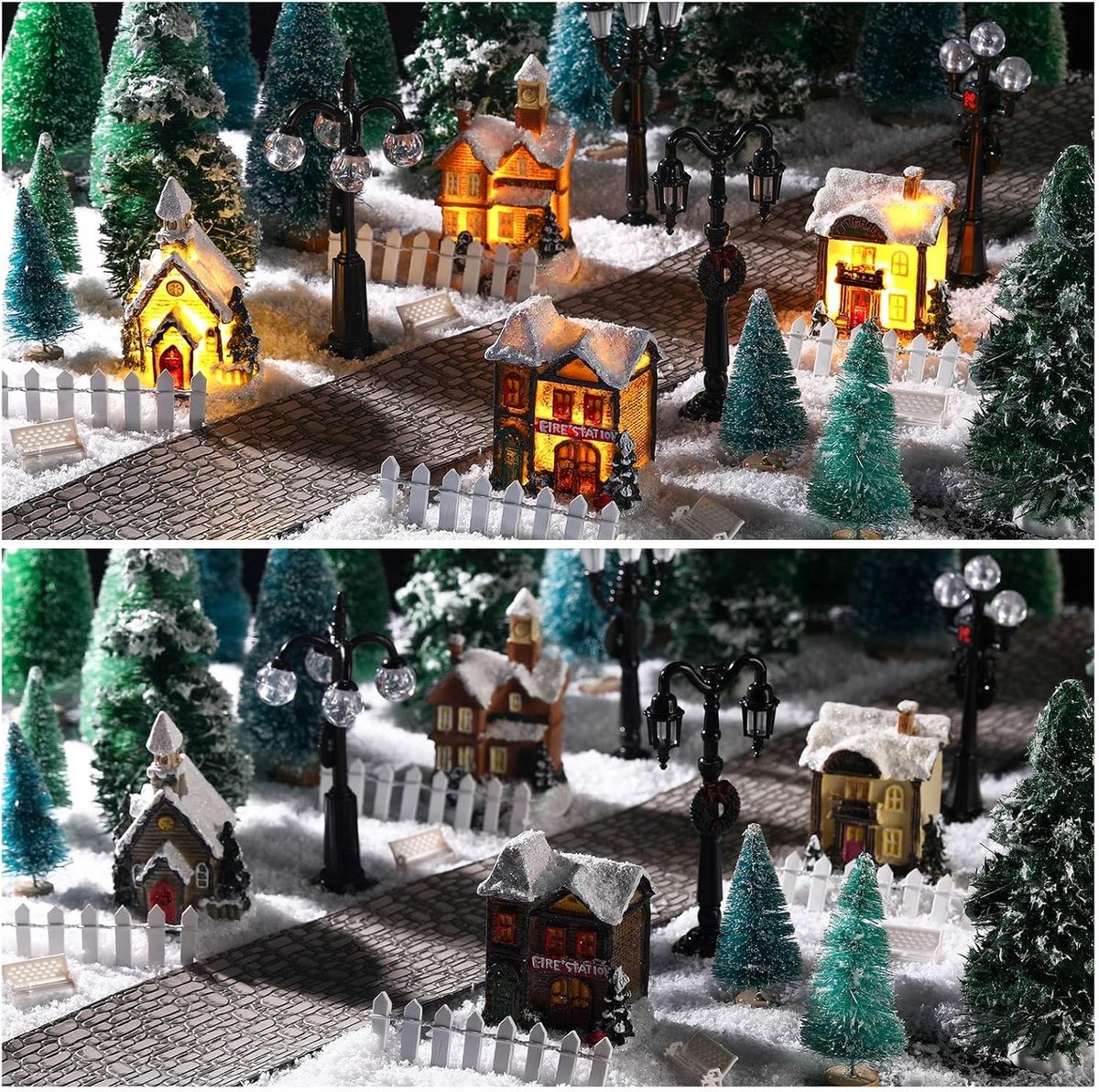 27-delige Set Kerstdorp Accessoires met LED Verlichting