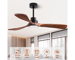 Houten Plafondventilator 132 cm met Afstandsbediening voor Binnen en Buiten