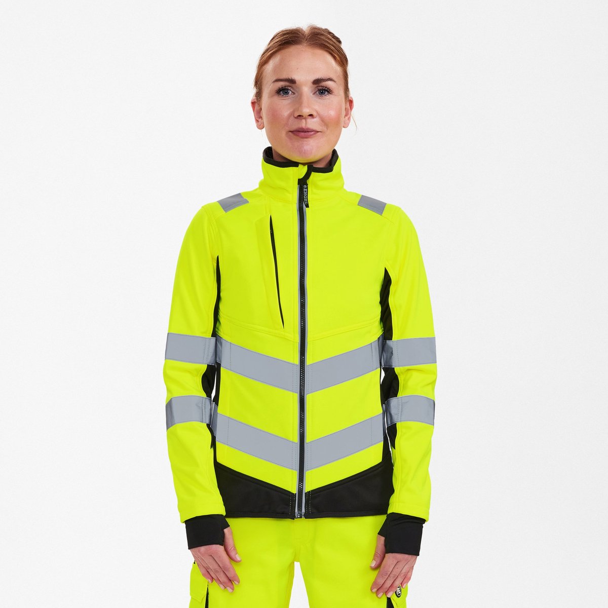 Engel Safety softshell jack voor dames 1156-237 - Hi-vis Yellow / Black - S