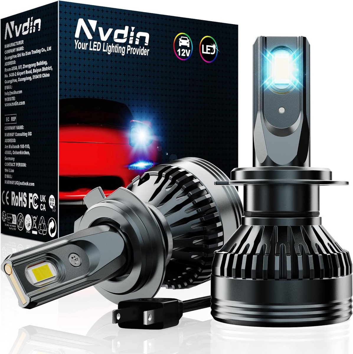 Krachtige H7 LED Lamp 30.000 Lumen - Universele Koplamp voor Auto en Motorfiets (1 stuk)