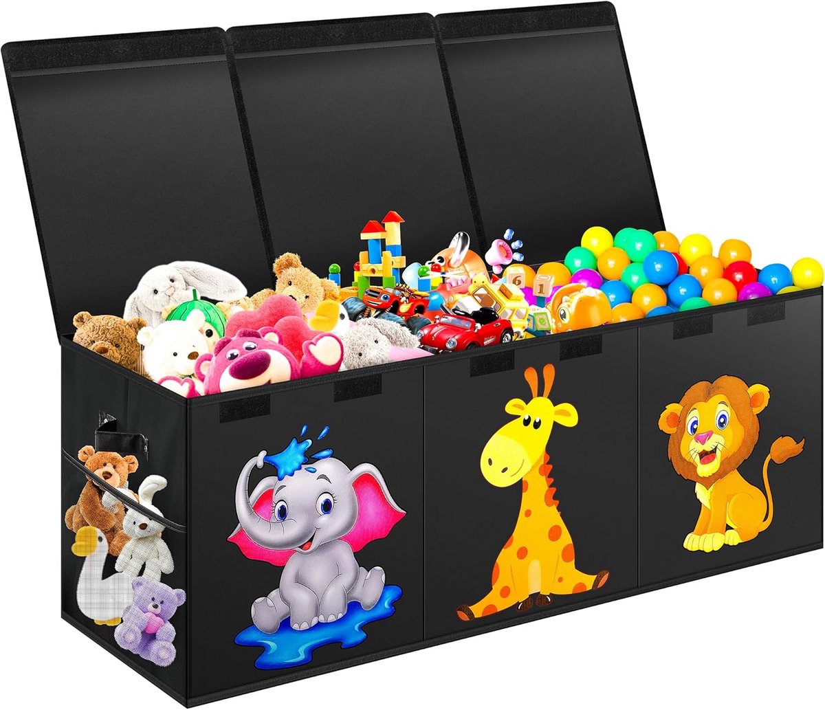Extra Grote Opvouwbare Speelgoedkist met Deksel - Grote Speelgoedopberger voor Kinderen (100x35x40 cm)