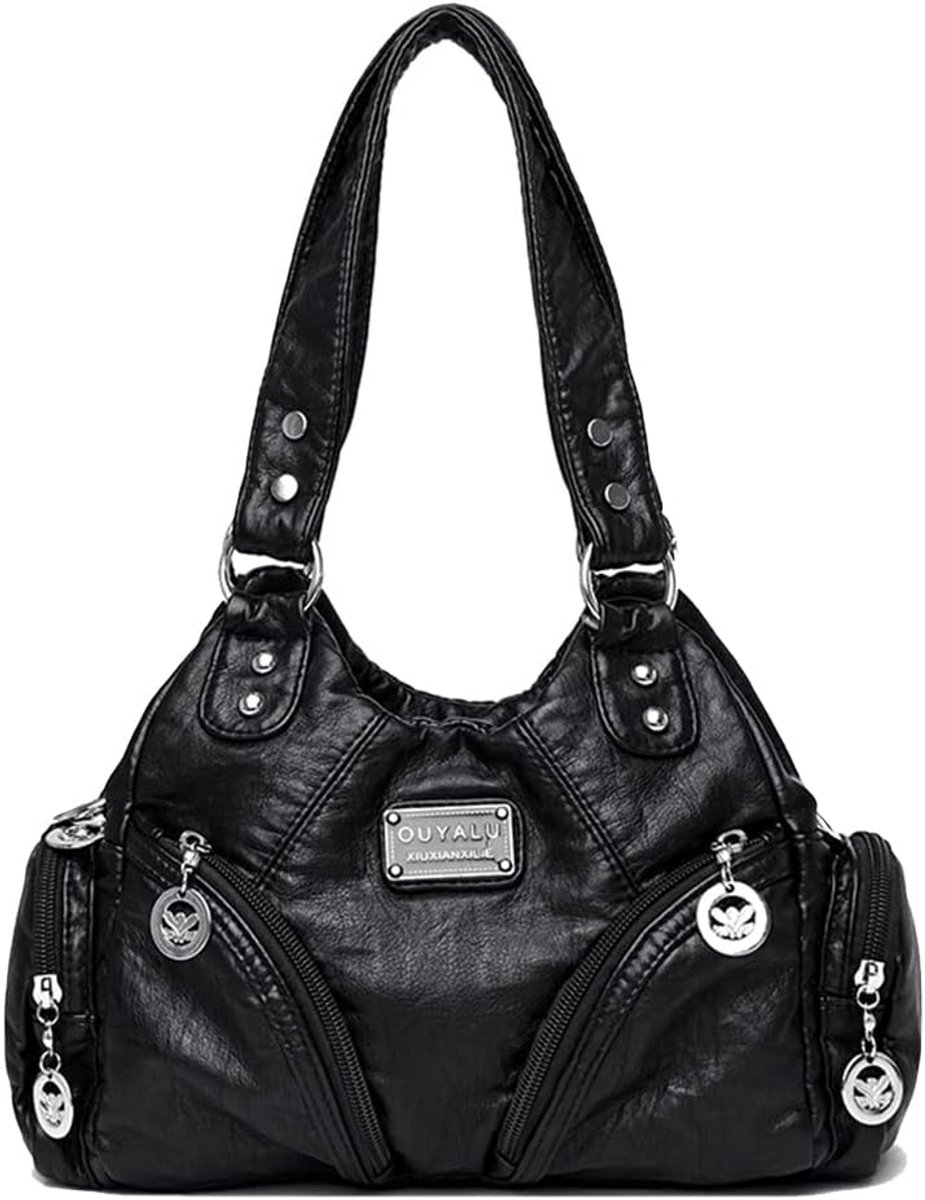 Dames Handtas PU Leer Schoudertas Hobo Vintage Crossbody Tas
