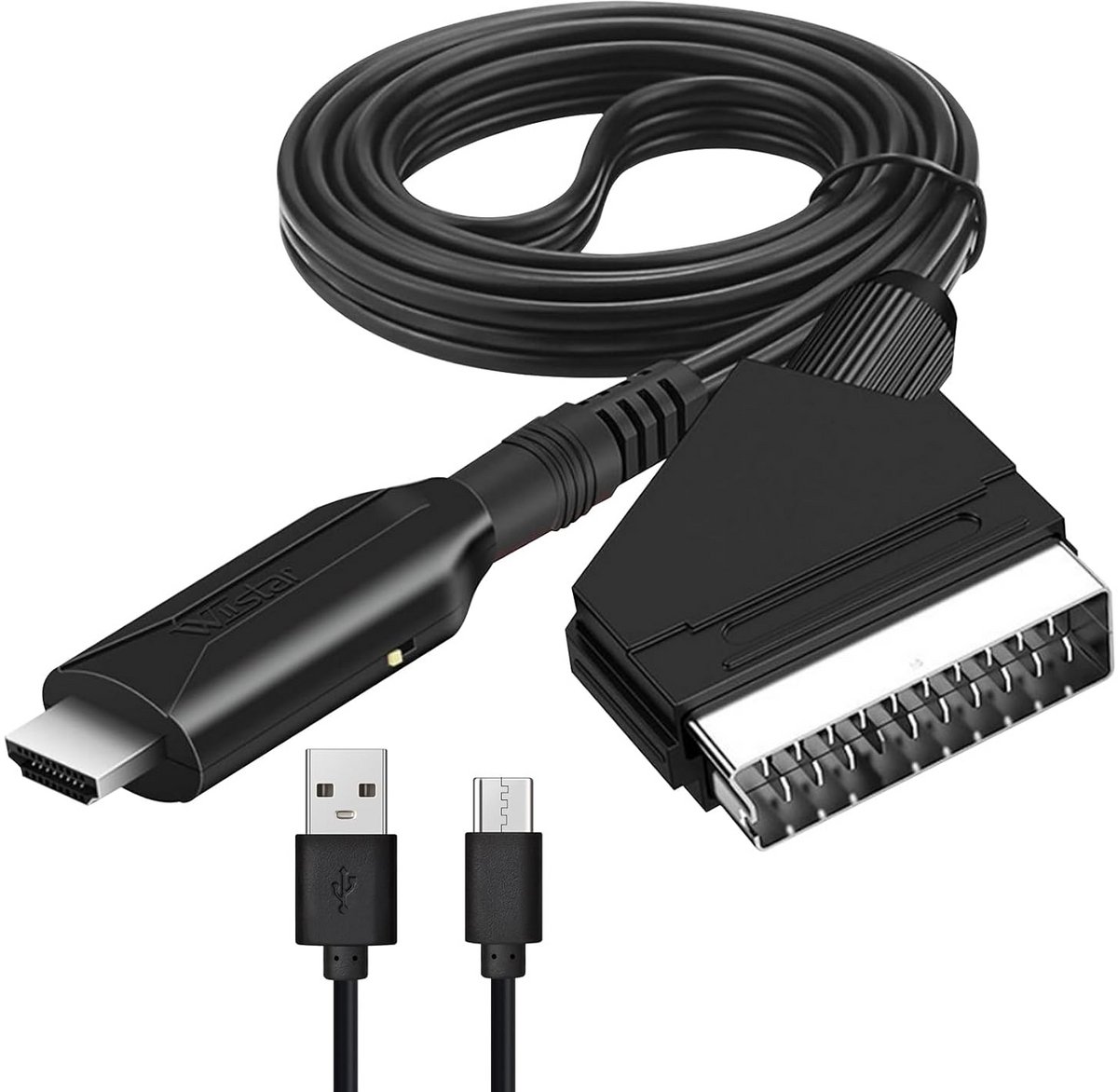 SCART naar HDMI Converter - Plug & Play Audio Video Adapter met 1080p/720p Ondersteuning