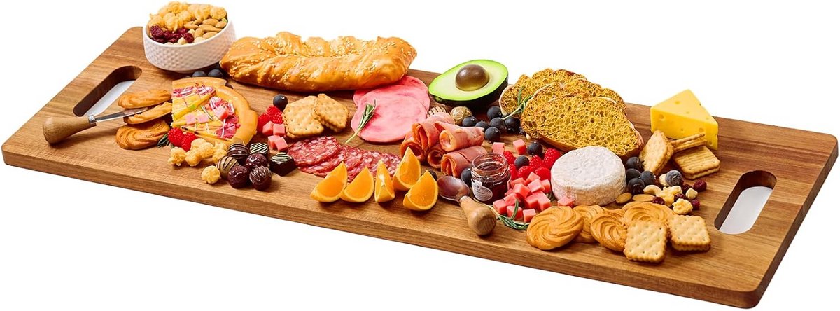 Extra Lang Acaciahouten Serveerplank 91x30 cm voor Kaas en Vlees