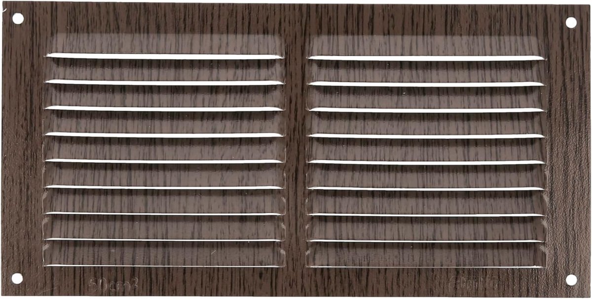 Rechthoekig ventilatierooster Aluminium 100x200 mm Bruin voor Plafond