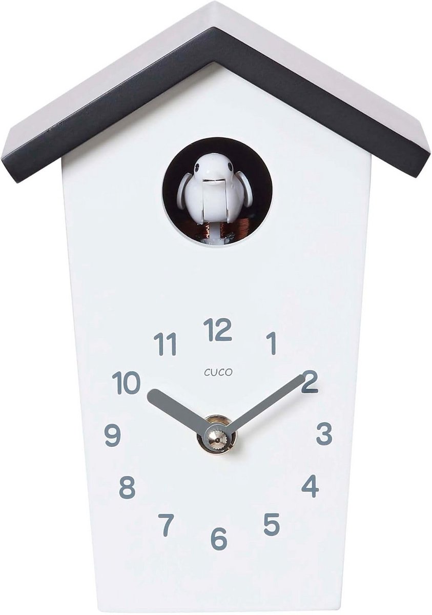 Moderne Mini Koekoeksklok Wit/Zwart Houten Wandklok/Tafelklok