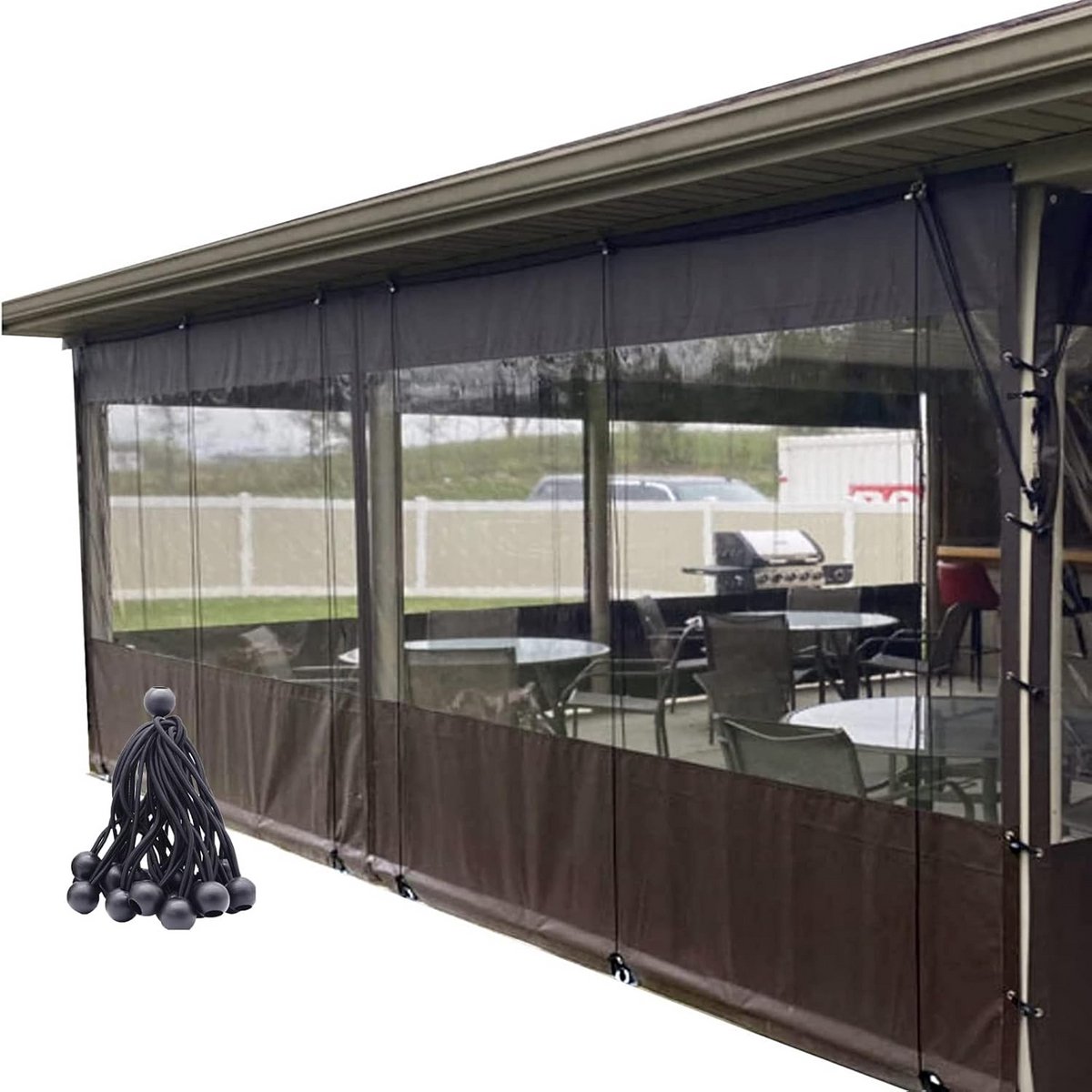 Waterdicht Transparant Buitengordijn PVC 0,5mm voor Pergola, Terras en Tuinhuis - Maatvast
