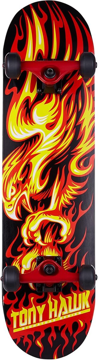 31 Inch Skateboard Pro Stijlvol Vlam Design ABEC 5 Lagers Geel