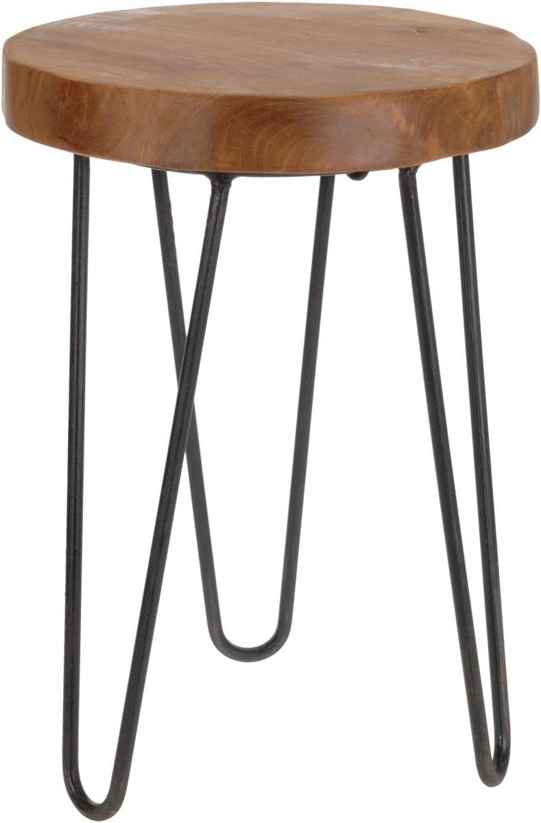 Massief Houten Kruk 42 cm - Sierlijke Bloemenstandaard en Bijzettafel
