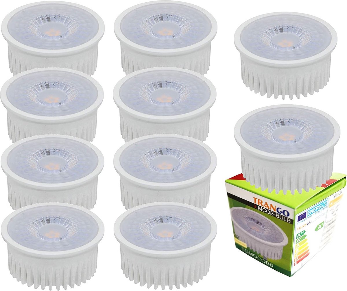 10-delige set dimbare LED modules 5W daglicht wit 6000K ter vervanging van GU10 MR16