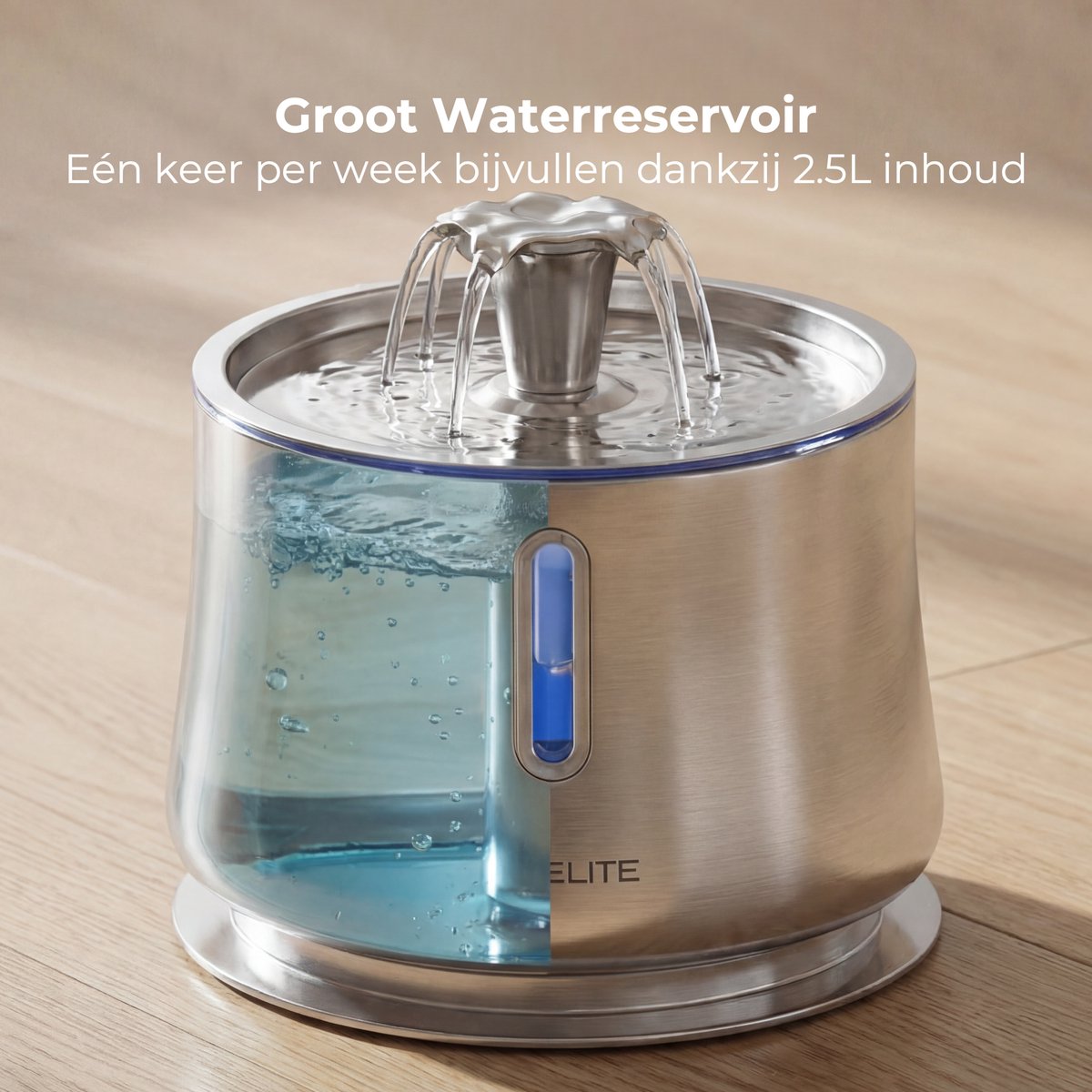 CatElite® - RVS Drinkfontein Kat | Mist - Waterdispenser incl. 3 filters - 2.5L Waterfontein Kat - Kattenfontein - Fluisterstil thumbnail 4