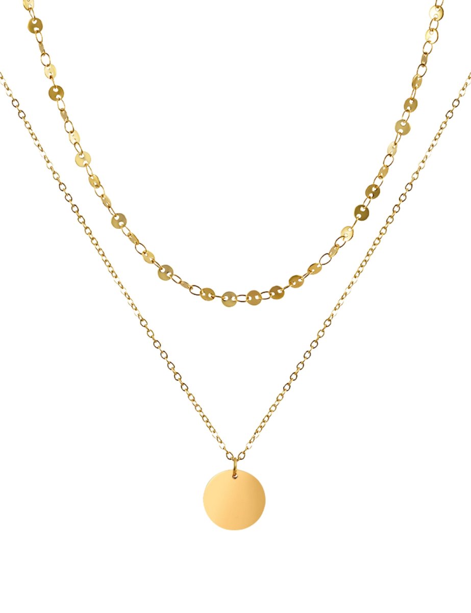 good.designs Meerrijige ketting met muntbedeltje