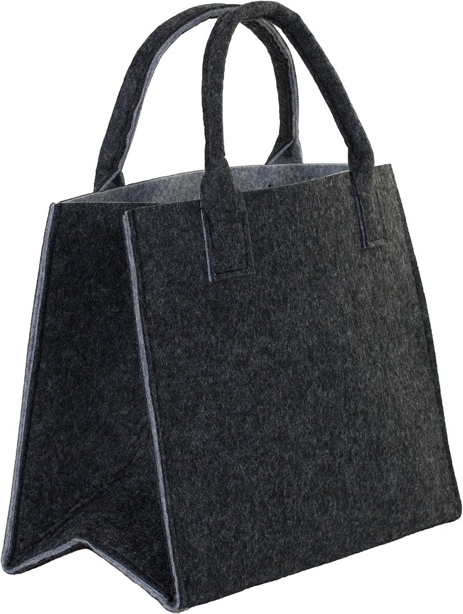 Grote Vilt Boodschappentas Shopper met Handvatten - Opvouwbare Opbergmand Grijs