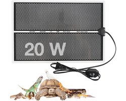 Terrarium Verwarmingsmat - Reptiel Warmtekussen - Reptielen Warm Houden - Instelbare Temperatuurregeling - 42 x 28 cm - Zwart