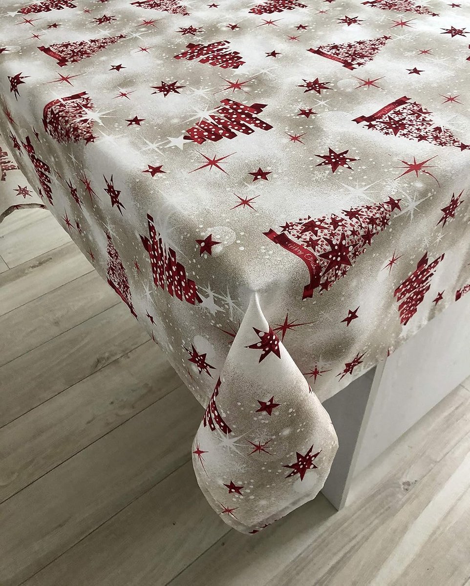 Vierkant Kersttafelkleed 90x90 cm Katoenmix - Modern Shabby Chic Tafeldecoratie