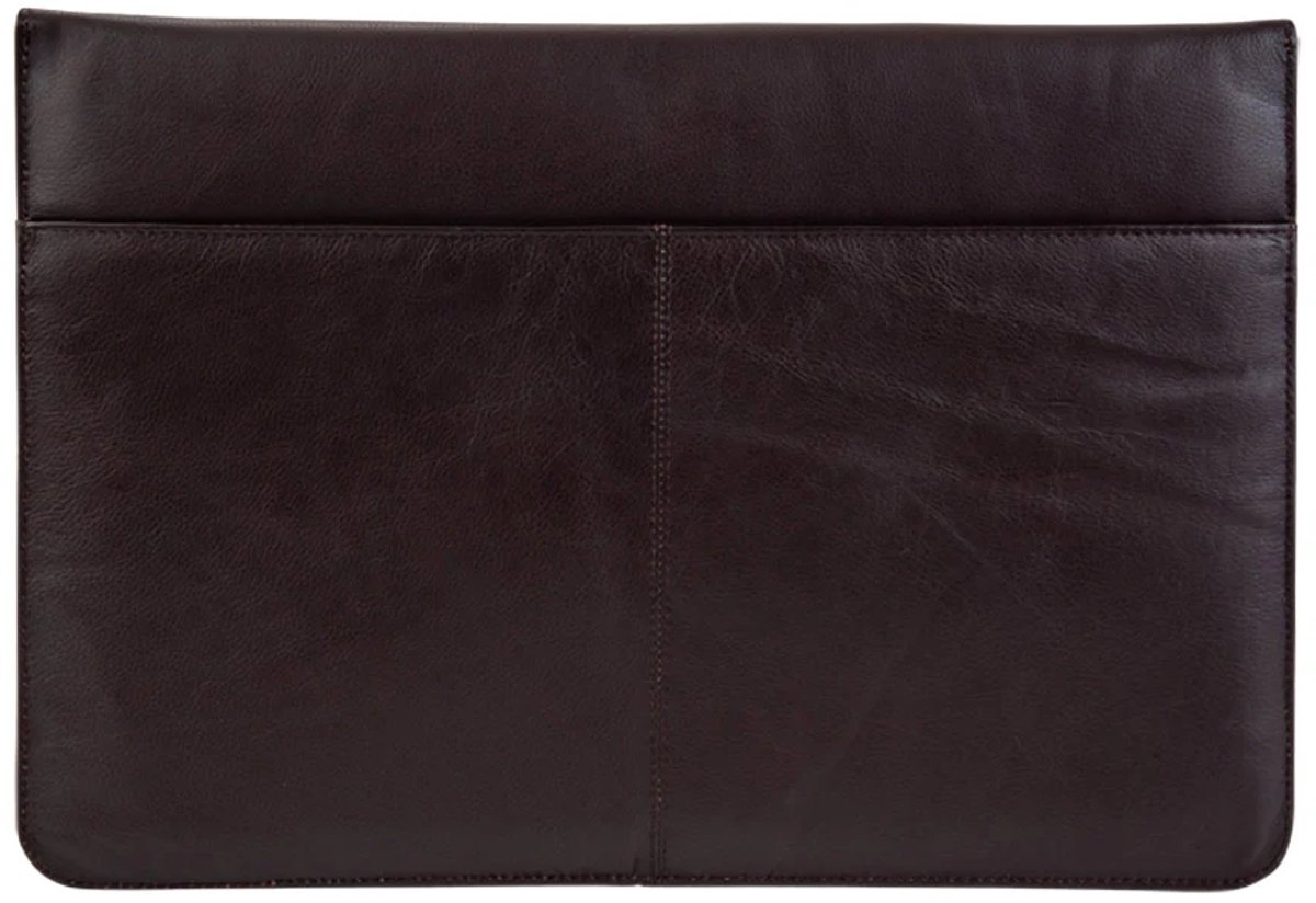 BLUCACTUS OF1002BR Leather Laptop Folder 14 inch Dark Brown