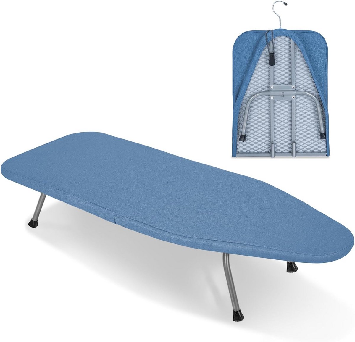 Inklapbare Strijkplank Klein - Draagbaar & Compact Werkblad Strijkplank 80x30 cm met Katoenen Hoes