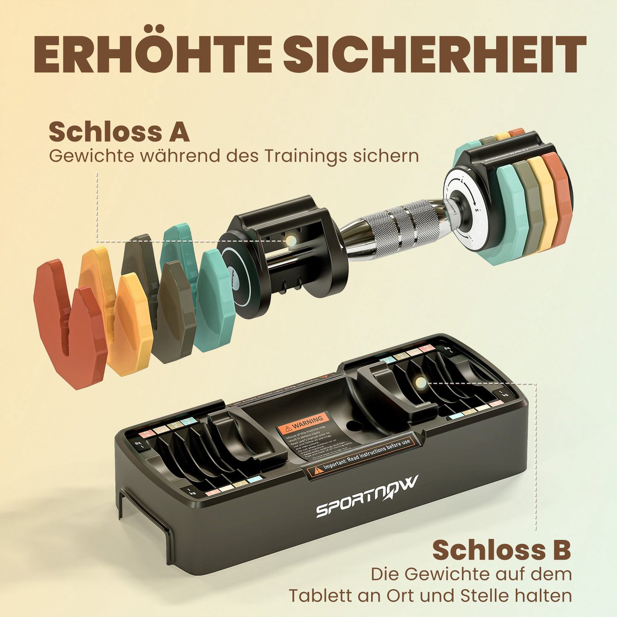 Sportnow Dumbbell Set-Gesmeed staal-28L x 10,6B x 10,4H cm-Veelkleurig – foto 7