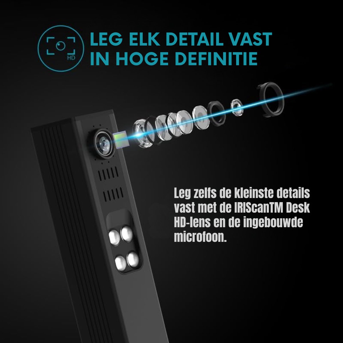 Aura® Smart Boekenscanner - Documentenscanner via USB – Scanner – Document Camera - Zwart - 12cm x 9cm x 40cm thumbnail 5