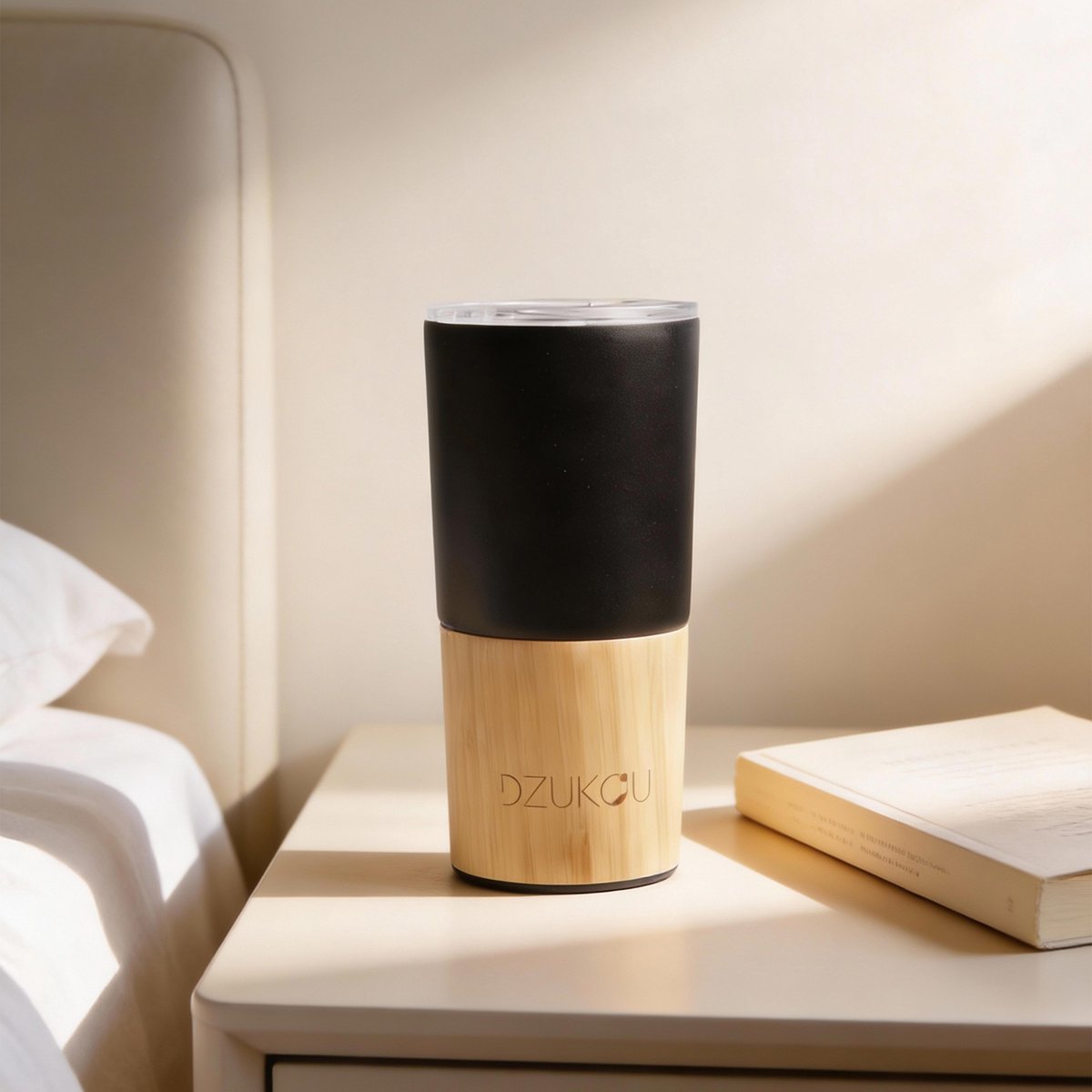 Dzukou Koffiebeker to go 470 ml RVS Bamboe – Herbruikbaar & lekvrij design — cadeau in Koken & Dineren - foto 3