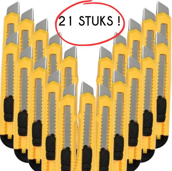 S4D® - Stanleymessen - Afbreekmes - Snijmes - Werkmes - Breekmes - 18 MM - Set 21 STUKS !