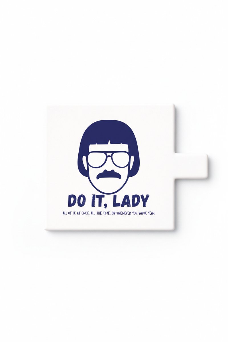 Grappige “Do It Lady” Keramische Tegel – Minimalistisch Damesgezicht met Quote – Humoristi