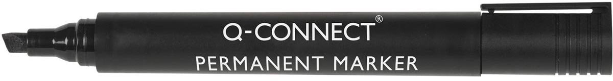 Q-CONNECT permanente marker, 1,2 / 5 mm, schuine punt, zwart 10 stuks